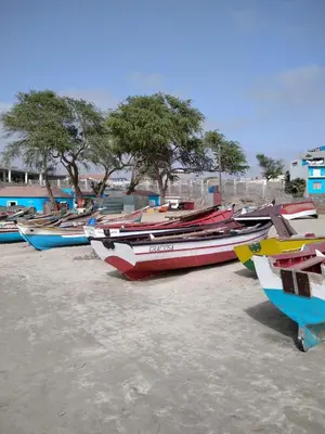 a group of boats sitting on the beach at Praia Center in Praia