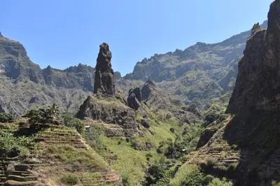 a view of the machu picchu mountains at Vila Babosa in Porto Novo
