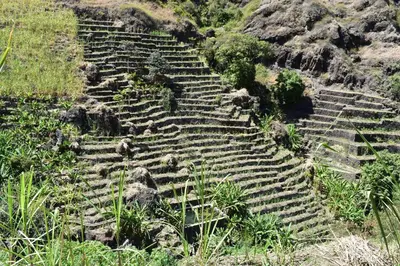 a large set of stone steps on a hill at Vila Babosa in Porto Novo