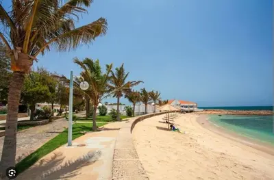 a sandy beach with palm trees and the ocean at Vila Paradise Sea & Swimming Pool View in Beirona