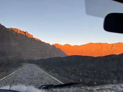 a view of a road with mountains in the background at Casa Adriano & Filomena in Portela