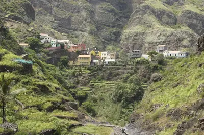 a village on the side of a mountain at Questel BronQ in Chã da Igreja