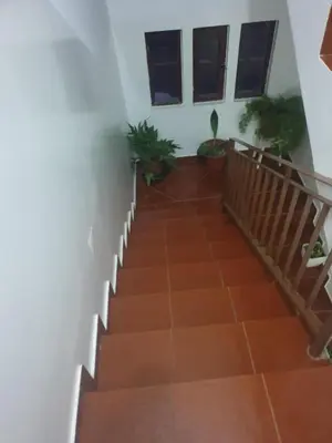 a staircase leading to the second floor of a house at De Pina Apartments in Pedra Badejo