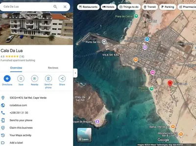 a screenshot of a cell phone with a map at Apartment in Sal Rei - Boa Vista in Sal Rei