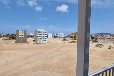 a view from a window of a construction site at Casa Vida Boa in Sal Rei
