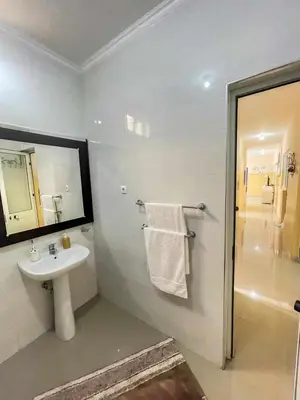 a white bathroom with a sink and a shower at Zeyden Place Apt 2 in Praia