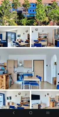 two pictures of a kitchen and a dining room at Andreia in Santa Maria