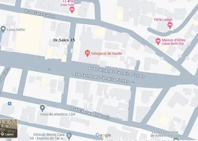 a map showing the location of the apartment complexes at Huizenmarkt Caboverde in Mindelo