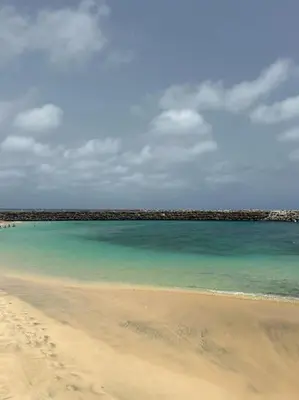 a view of a beach with the ocean at Vida boa é no Vila Verde Sal in Santa Maria