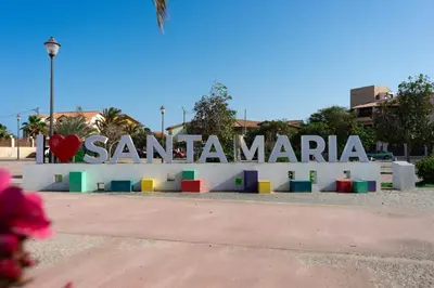 a sign for santa margarita in a city at FantaSea Apartment Leme Bedje in Santa Maria
