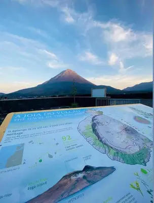 a map with a mountain in the background at TCHAN LOVe in Portela