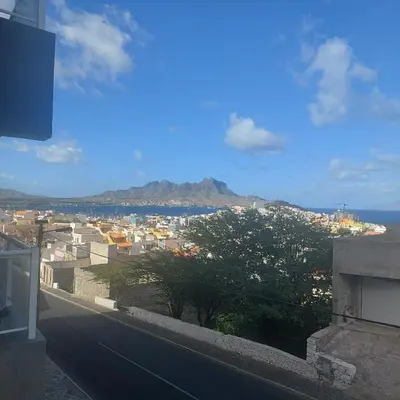 a view of a city from a building at Oia Mindelo Chambre d'hotes in Mindelo