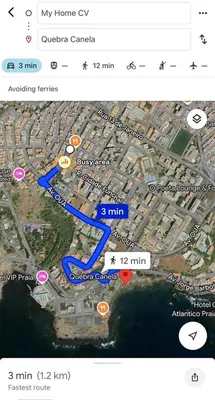 a screenshot of a map with a map of a city at My Home CV in Praia