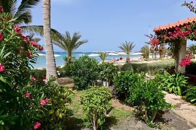 a view of the beach from the resort at Porto Antigo II Ocean Appartment in Santa Maria