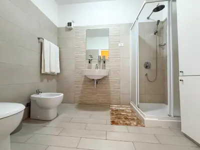 a bathroom with a sink toilet and a shower at I LOVE BOA VISTA - Seafront Apartments in Sal Rei