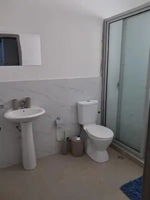 a bathroom with a toilet and a sink at T0 Cabral Next Door in Sal Rei