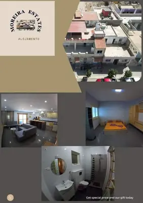 a collage of four pictures of a building at Moreira Estates