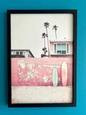 a picture of two surfboards leaning against a wall at Surfing Ocean View Appartment in Sal Rei