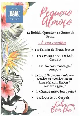 a menu for a restaurant with a pineapple and flowers at Murdeira V31 G by RPG Group in Beirona