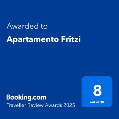 a blue screen with the text awarded to aprantina frida at Apartamento Fritzi in Ponta do Sol