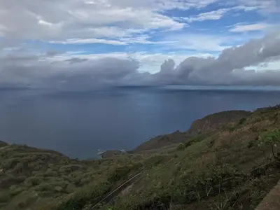 a view of the ocean from a hill at Djabraba's Boarding Rooms in Garça