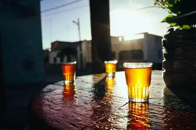 a group of glasses sitting on a table at Aparthotel Por do Sol in Sal Rei