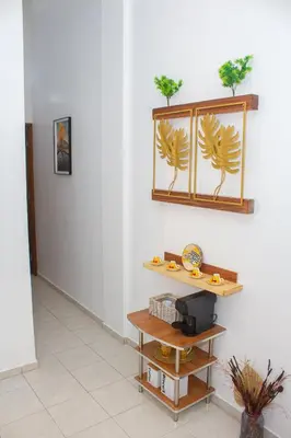 a room with a shelf with plants on the wall at T1 Mindelo City Center in Mindelo