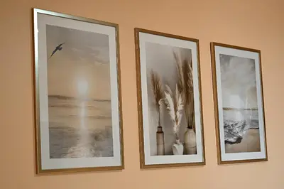 three framed pictures on a wall at Nature Breeze in Sal Rei