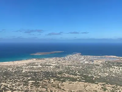 an aerial view of a city and the ocean at Penthouse Lieblingsplatz - Favorite place frontline in Sal Rei