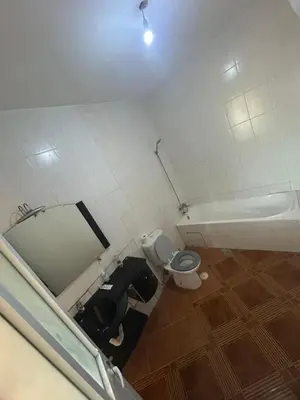 a bathroom with a toilet and a bath tub at Home Lenda in Tarrafal