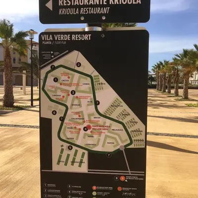a sign that has a map of alevard at Sunny & Cosy Flat in Vila Verde near Bikini Beach! in Prainha