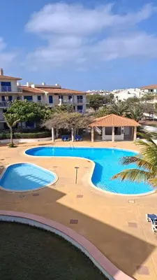 an image of a swimming pool at a resort at Vila Verde Ficus in Santa Maria