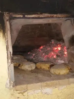 a group of loaves of bread in an oven at Barracudamaio in Morro