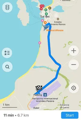 a map of the hike to san remo at Ca' Greta - Big apartment close Estoril beach in Sal Rei