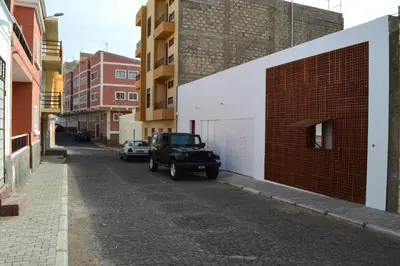 a jeep parked on the side of a street at Studio M in Mindelo