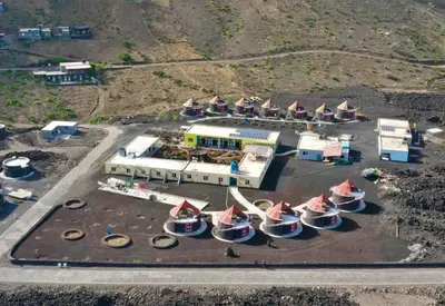 an aerial view of a marina with boats in it at Casa Marisa 2.0 in Portela