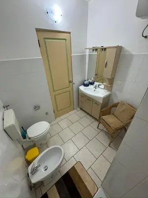 a bathroom with a toilet and a sink at Vista Do Mar Studio Praia Cabral in Sal Rei