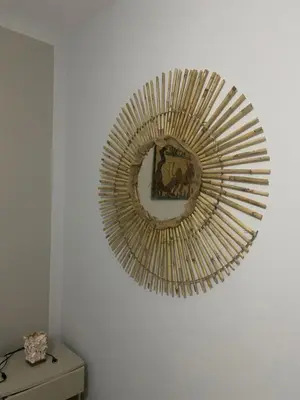 a mirror hanging on a wall in a room at Sea view Ka Paola, Praia Cabral, Boa Vista, FREE WI-FI in Sal Rei
