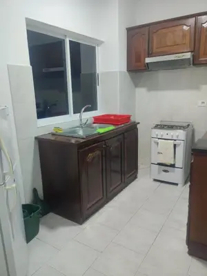a kitchen with a sink and a stove at Apartamento Llana in Santa Maria