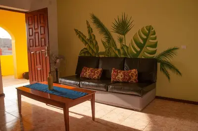 a living room with a couch and a coffee table at Misturod - Holiday Apartments in Santa Maria