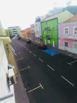 a view of a street with colorful buildings at A Casa da Mizi in Praia