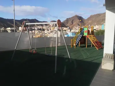 a playground on the roof of a building at Ocean View Stay in Mindelo