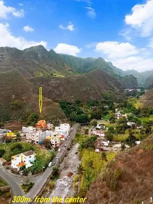 an aerial view of a town on a mountain at Pousada do Ceu in Paul