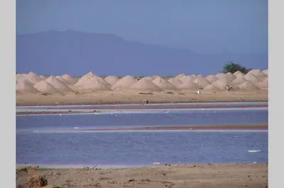 a group of white sand dunes next to a body of water at Kasa Mona in Calheta Do Maio