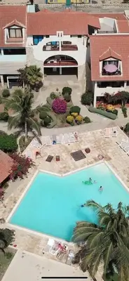 an overhead view of a swimming pool at a resort at Apt71 Porto Antigo 2 in Santa Maria