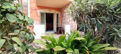 a courtyard with plants in front of a building at Sal Service djasal residence with pool in Santa Maria