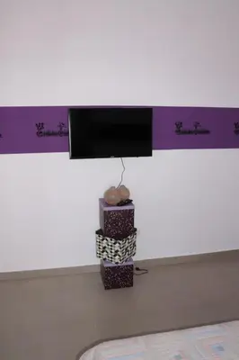 a room with a tv and a pile of boxes at LAFAYETTE Alojamentos in Espargos