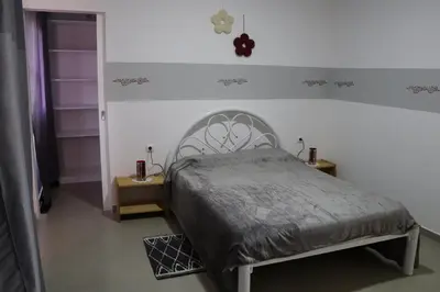 a bedroom with a bed with a gray blanket at LAFAYETTE Alojamentos in Espargos