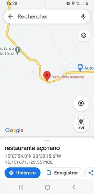 a screenshot of a cell phone with a map at Maison Residencial casa de ferias in Pedra Badejo