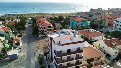 an aerial view of a city with the ocean at Ocean Roof in Santa Maria